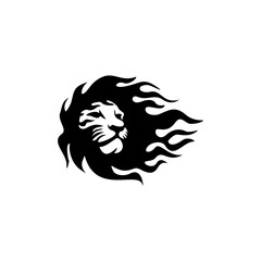 Fire Mane Lion Logo Design, H...