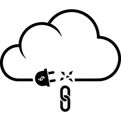 Broken cloud data link, representing connection issues and data loss risk online
