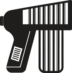 Barcode scanner silhouette icon on white background