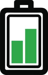Battery charge level indicator silhouette icon