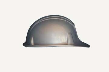 Construction helmet side profile on a white background