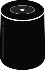 Modern smart speaker silhouette icon on white background