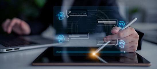 AI chatbot interface facilitates communication, chatbot, and AI interaction for automated user support and information exchange Latch