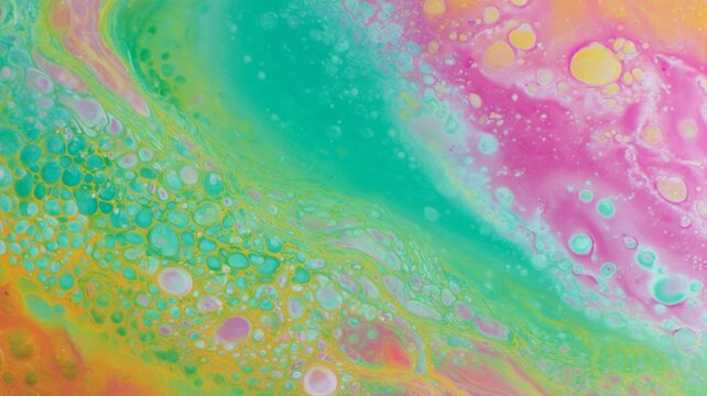 Vibrant abstract swirls in pink and aqua tones. AI image