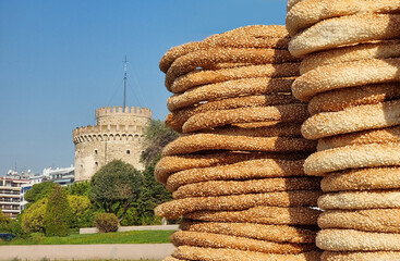 salonica thessaloniki white tower in the port greece