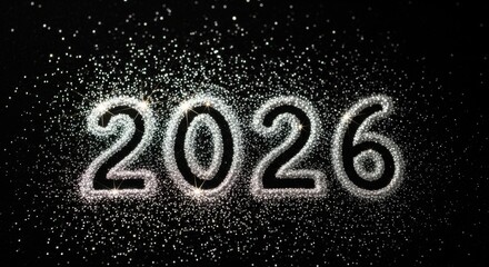Sparkling Glitter Year 2026 Numbers New Year Celebration