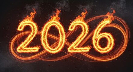 Fiery Infinity Symbol Encircles the Year 2026