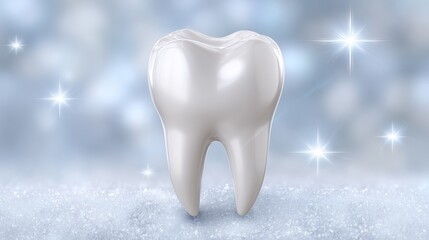 Dental care symbol in a bright and sparkling background