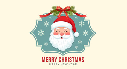 “Cute Santa Claus Christmas Illustration – Festive Holiday Art Design”