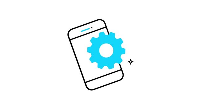 App Development Transparent Two Colour Outline Animated Video With White Background
