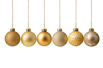 Collection of Golden Christmas Bauble Decorations with Different Textures
