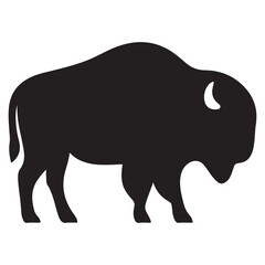 Minimal Bison Silhouette Icon for Rustic Wildlife Branding and Nature-Inspired Design