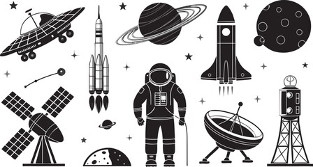 Space exploration and cosmic elements collection cosmos