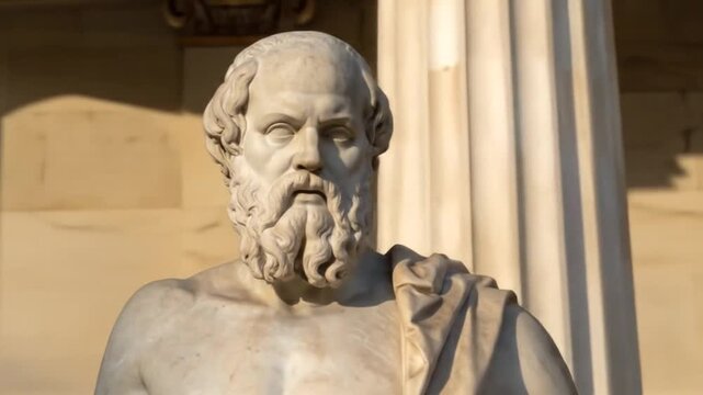 Majestic Statue of Socrates: Ancient Greek Philosopher Portrait