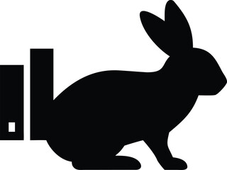 Silhouette of a rabbit next to a bar chart hare animal