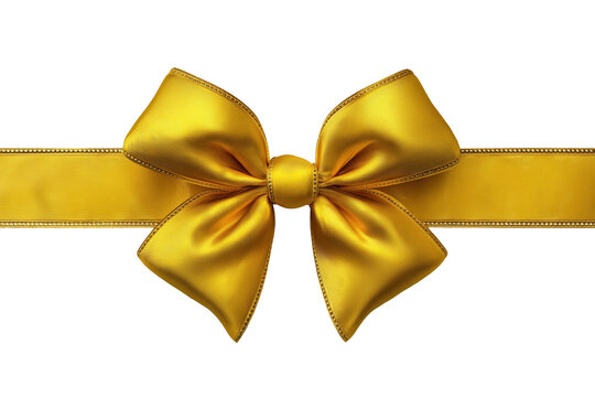 Shiny golden bow for festive Christmas decorations