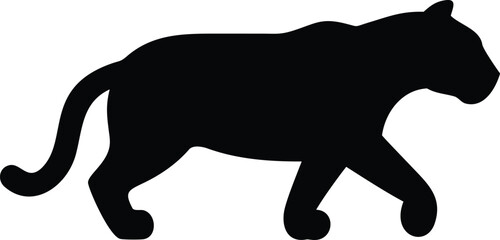 Silhouette of a walking panther big cat feline