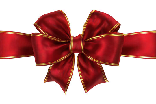 Elegant red bow with gold trim for Christmas decorations - Powered by Adobe