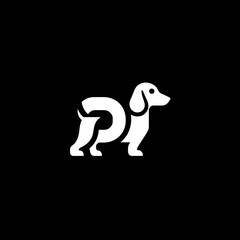 Obraz premium Stylized Dachshund with integrated 'P' shape