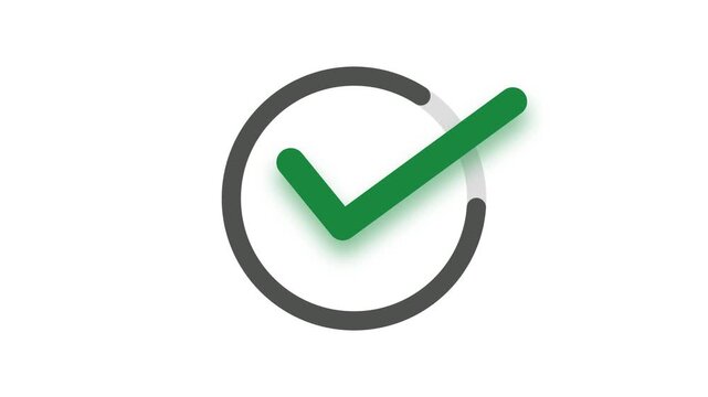 Task completed and done symbol animation. A looping graphic element for project management apps.
