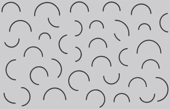 Abstract pattern of scattered black curved lines on a white background creating a dynamic and playful visual texture