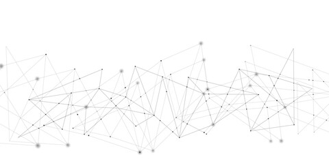 grey network. futuristic connection technology background with dots and lines for desktop. Structure molecule and communication. Template for science and technology presentation, Vector illustration.	