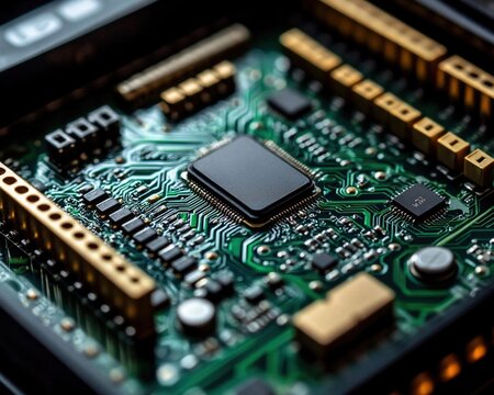 A close up of a computer chip