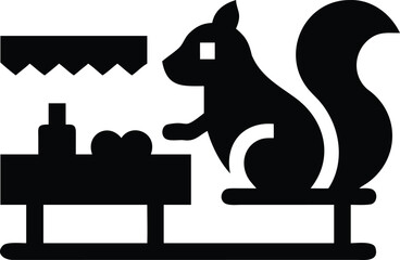 Squirrel Icon at a Market Stall animal 