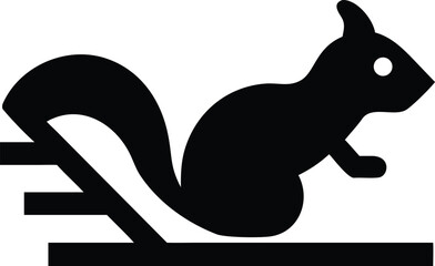 Squirrel sitting on a stylized railway track animal
