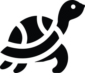 Stylized black turtle icon tortoise animal