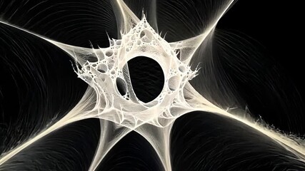 Abstract Fractal Pattern Design: Symmetrical Geometry & Mathematical Texture with Organic Shapes in Black and White - Artistic Creative Visualization for Modern Backgrounds