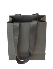 Black paper bag isolated on a white background