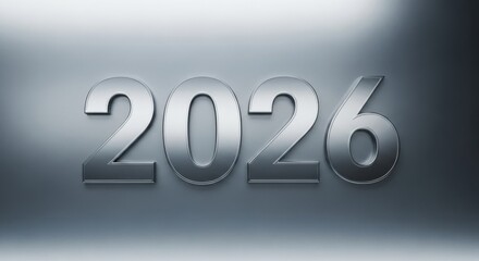 The Year Twenty Twenty Six Gleaming Chrome Numbers