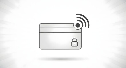 Secured contactless payment card isolated on white background