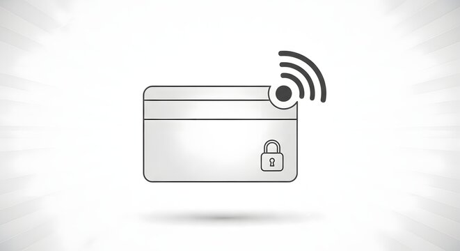 Secured contactless payment card isolated on white background