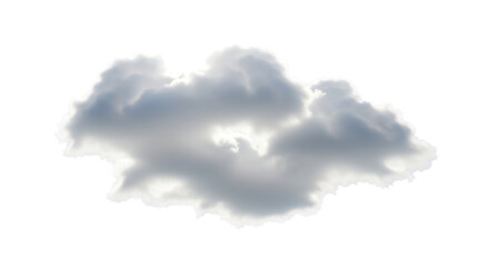 A single isolated cloud with varying shades of gray and white against a black background image view