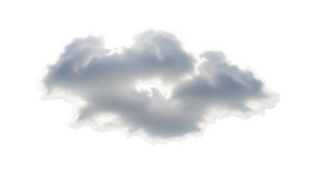 A single isolated cloud with varying shades of gray and white against a black background image view