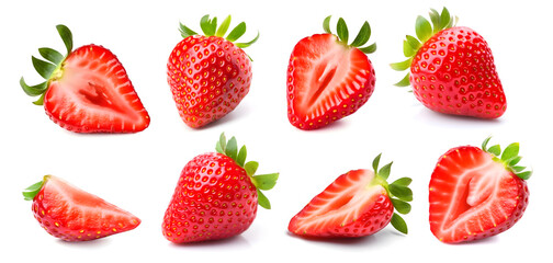 Juicy strawberries, whole and halved, tantalize with vibrant red color and luscious texture,...