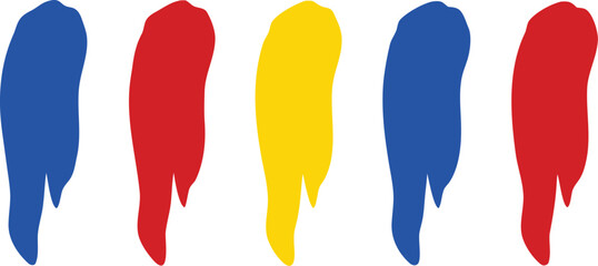 Vibrant abstract paint strokes vector graphics for expressive design applications