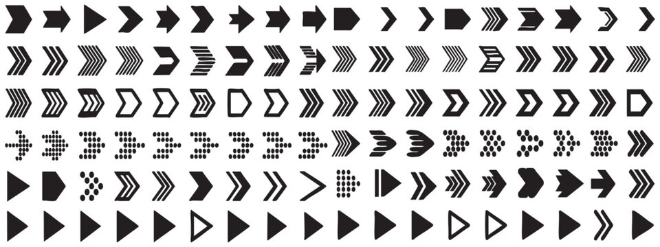 Collection of black and white chevron and arrow patterns