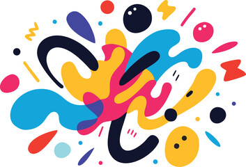 Vibrant abstract marker scribble collage playful scalable vector illustration eps