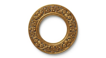 Golden ornate circular frame