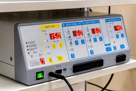 A medical device that uses high-frequency electrical current to perform various surgical tasks. Coagulator