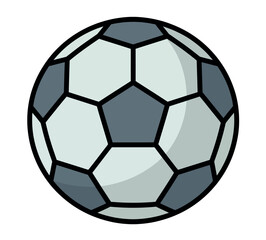Fototapeta premium A classic black and white soccer ball is depicted in a simple illustration against a white background.