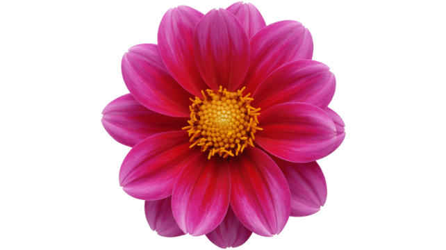 Vibrant dahlia blossom with striking pink petals and sunny yellow center radiates natural beauty and charm - Powered by Adobe