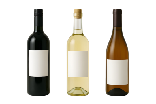 red wine bottle on white background 