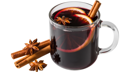 Warm holiday cheer with spiced mulled wine, star anise, and cinnamon sticks, perfect for cozy celebrations