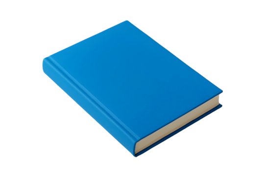 blue book on white background