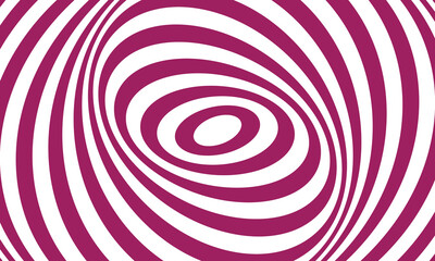 Abstract swirling vortex of pink and white stripes creating a mesmerizing optical illusion effect