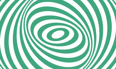 Abstract swirling optical illusion pattern with green and white stripes creating a hypnotic vortex effect